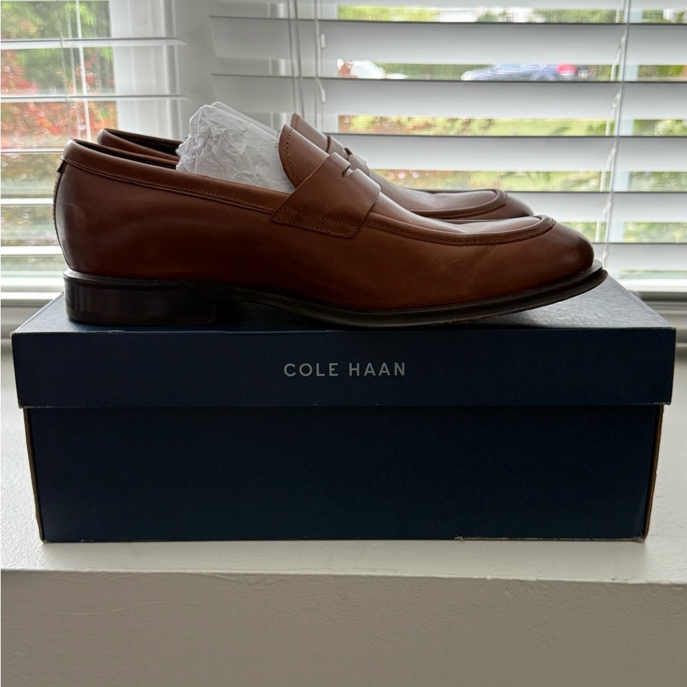 Cole Haan Men's Brown Leather Slip-Ons